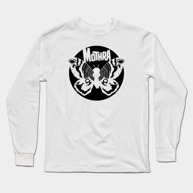 Mothra Circle (Black) Long Sleeve T-Shirt by Nerdology